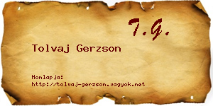 Tolvaj Gerzson névjegykártya